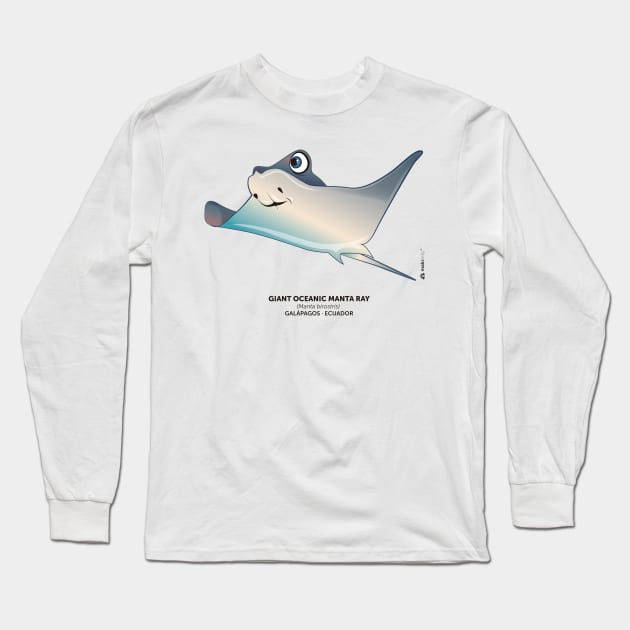 Giant Oceanic Manta Ray Long Sleeve T-Shirt by makikelly